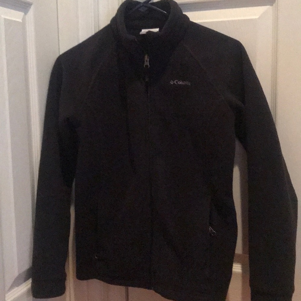 Black Columbia kids fleece jacket, size 14-16